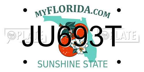 JU693T Florida License Plate