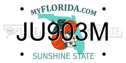 JU903M Florida License Plate