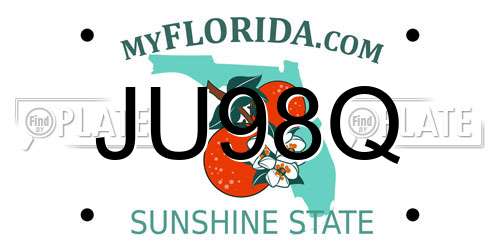 JU98Q Florida License Plate