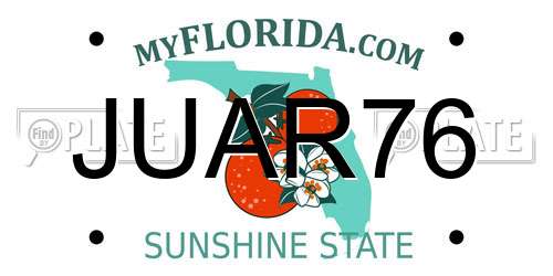 JUAR76 Florida License Plate