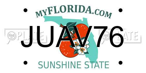 JUAV76 Florida License Plate