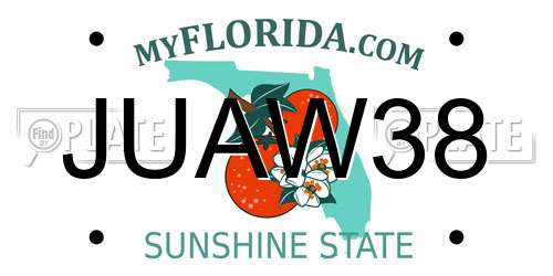 JUAW38 Florida License Plate