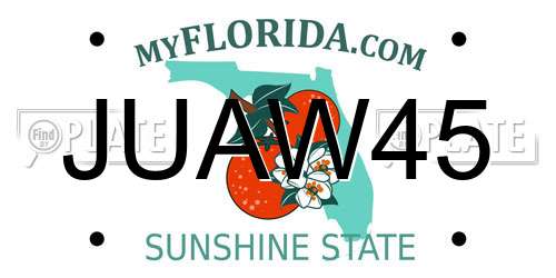JUAW45 Florida License Plate