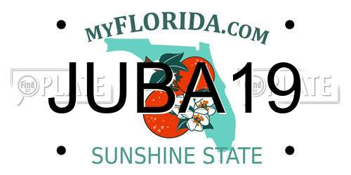 JUBA19 Florida License Plate
