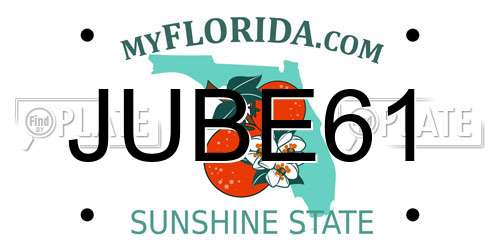 JUBE61 Florida License Plate