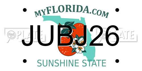 JUBJ26 Florida License Plate