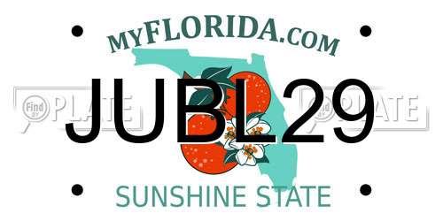 JUBL29 Florida License Plate