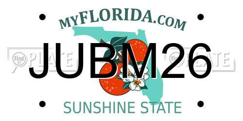 JUBM26 Florida License Plate