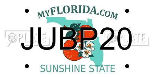 JUBP20 Florida License Plate