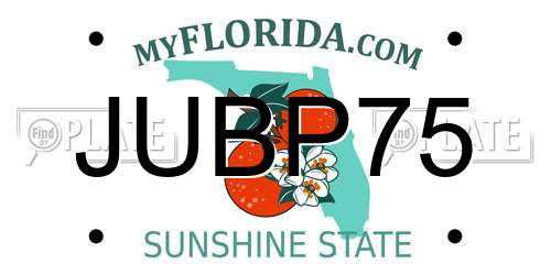 JUBP75 Florida License Plate