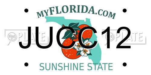 JUCC12 Florida License Plate
