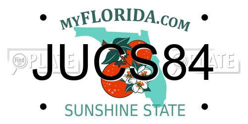 JUCS84 Florida License Plate