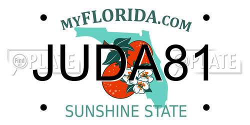 JUDA81 Florida License Plate