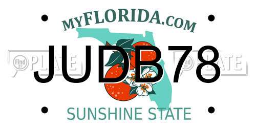 JUDB78 Florida License Plate