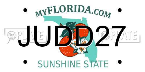 JUDD27 Florida License Plate