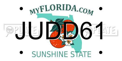 JUDD61 Florida License Plate