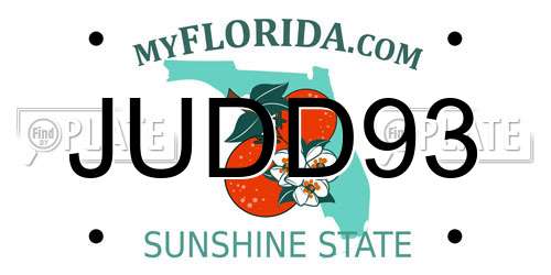 JUDD93 Florida License Plate