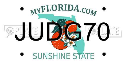 JUDG70 Florida License Plate