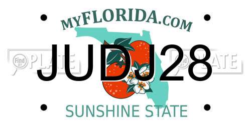 JUDJ28 Florida License Plate