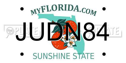 JUDN84 Florida License Plate