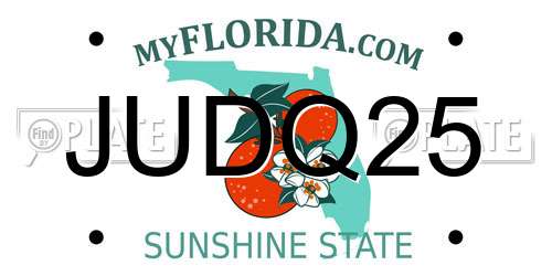 JUDQ25 Florida License Plate