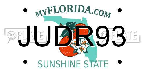 JUDR93 Florida License Plate