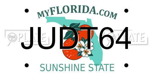 JUDT64 Florida License Plate