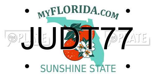 JUDT77 Florida License Plate