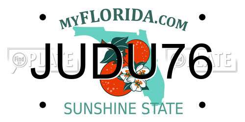JUDU76 Florida License Plate