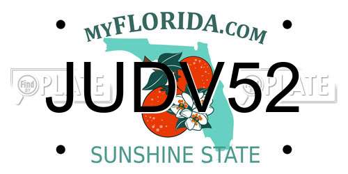 JUDV52 Florida License Plate