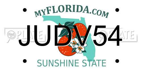 JUDV54 Florida License Plate