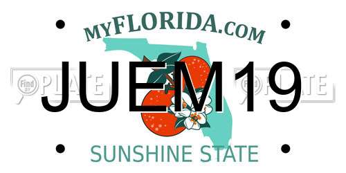 JUEM19 Florida License Plate