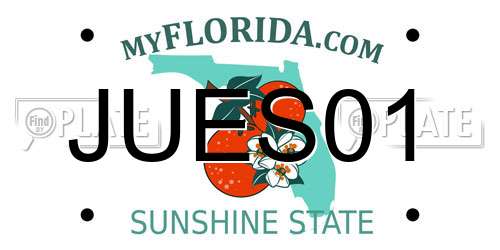JUES01 Florida License Plate