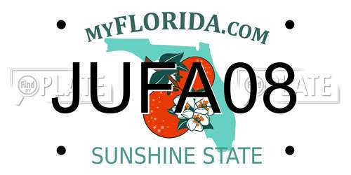 JUFA08 Florida License Plate