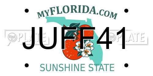 JUFF41 Florida License Plate