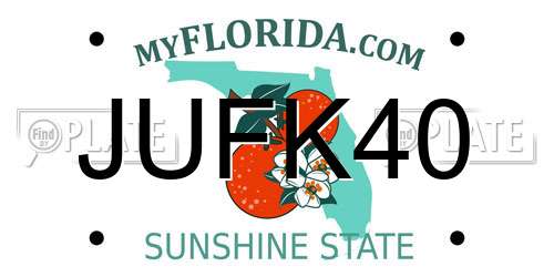 JUFK40 Florida License Plate