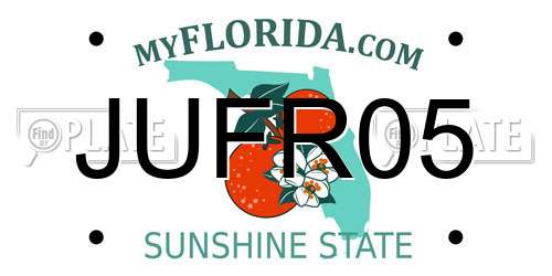 JUFR05 Florida License Plate