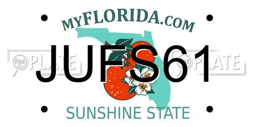 JUFS61 Florida License Plate
