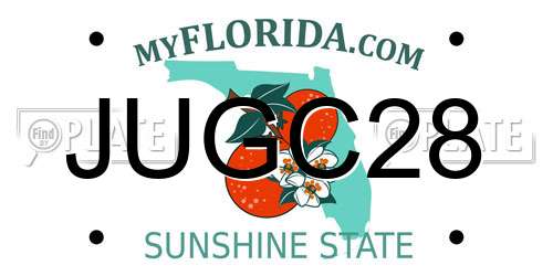 JUGC28 Florida License Plate