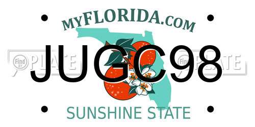JUGC98 Florida License Plate