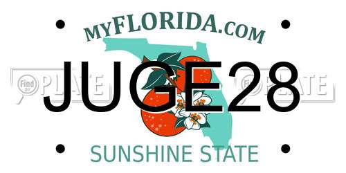 JUGE28 Florida License Plate