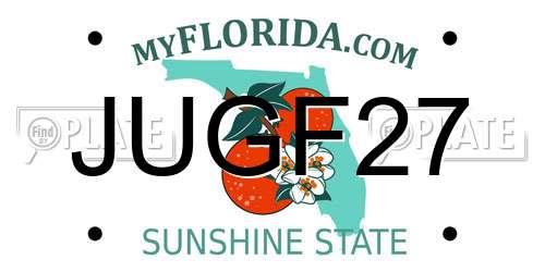 JUGF27 Florida License Plate