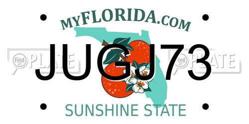 JUGJ73 Florida License Plate
