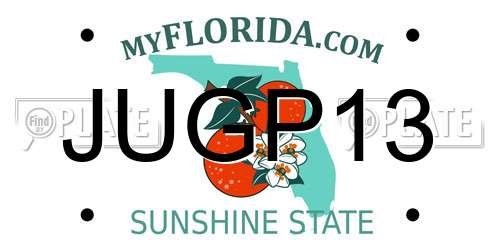 JUGP13 Florida License Plate
