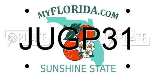 JUGP31 Florida License Plate