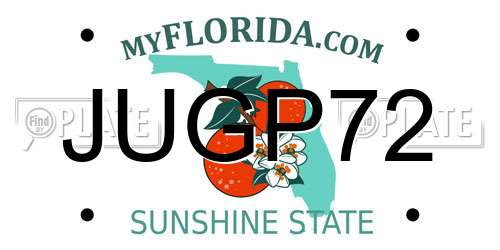 JUGP72 Florida License Plate