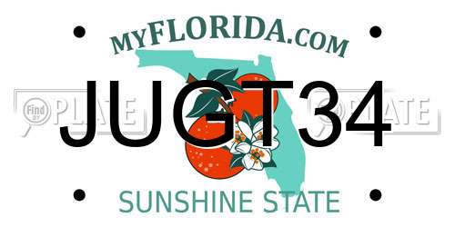 JUGT34 Florida License Plate
