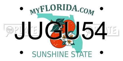 JUGU54 Florida License Plate