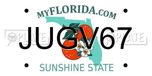 JUGV67 Florida License Plate