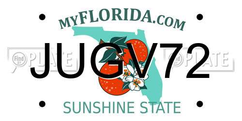JUGV72 Florida License Plate